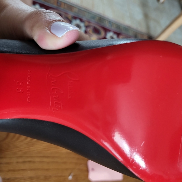 Christian Louboutin Black and Red Heeled Boots with Signature Sole - Picture 12 of 13